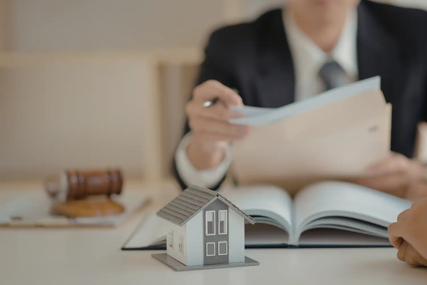 Solicitor reviewing bridging loan documents for UK property investor short-term finance