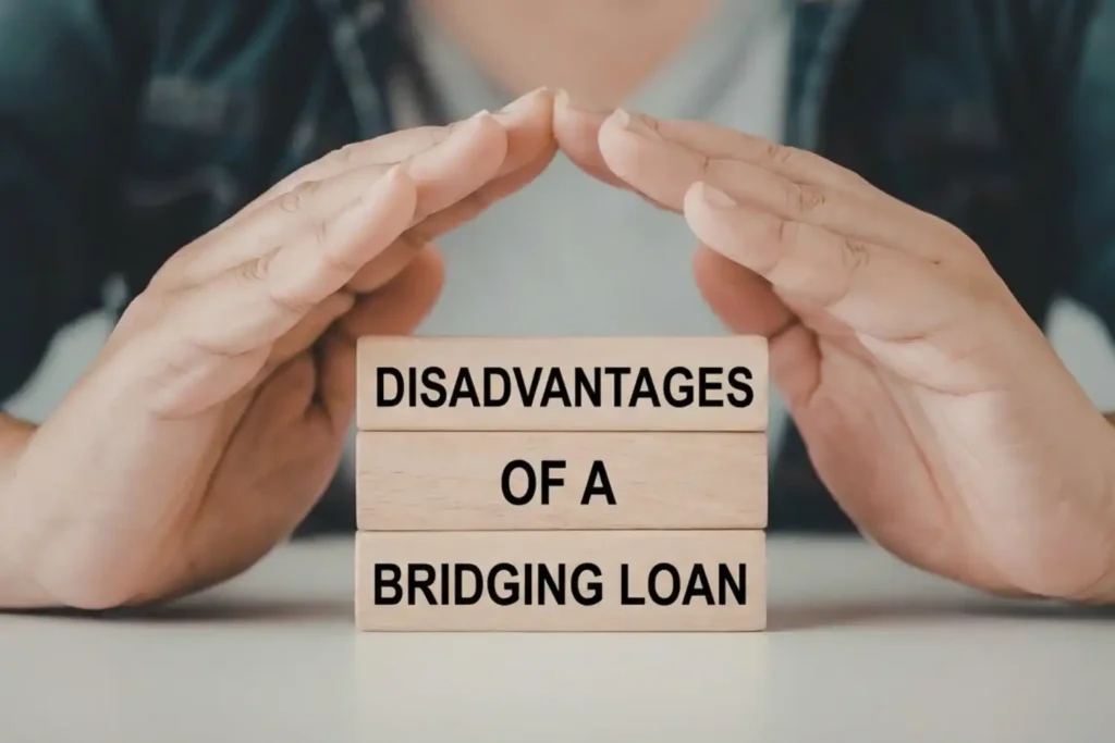 Disadvantages of a bridging loan — borrower reviewing high-cost short-term finance contract