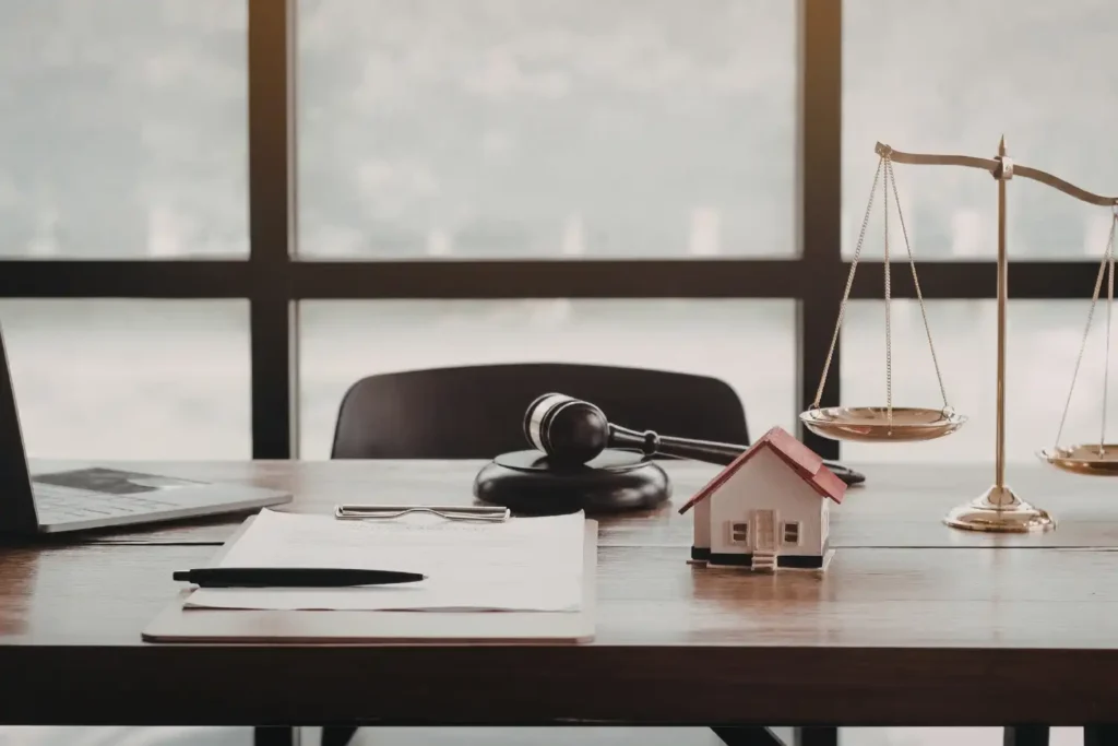 Bridging loan redemption statement document on a solicitor’s desk