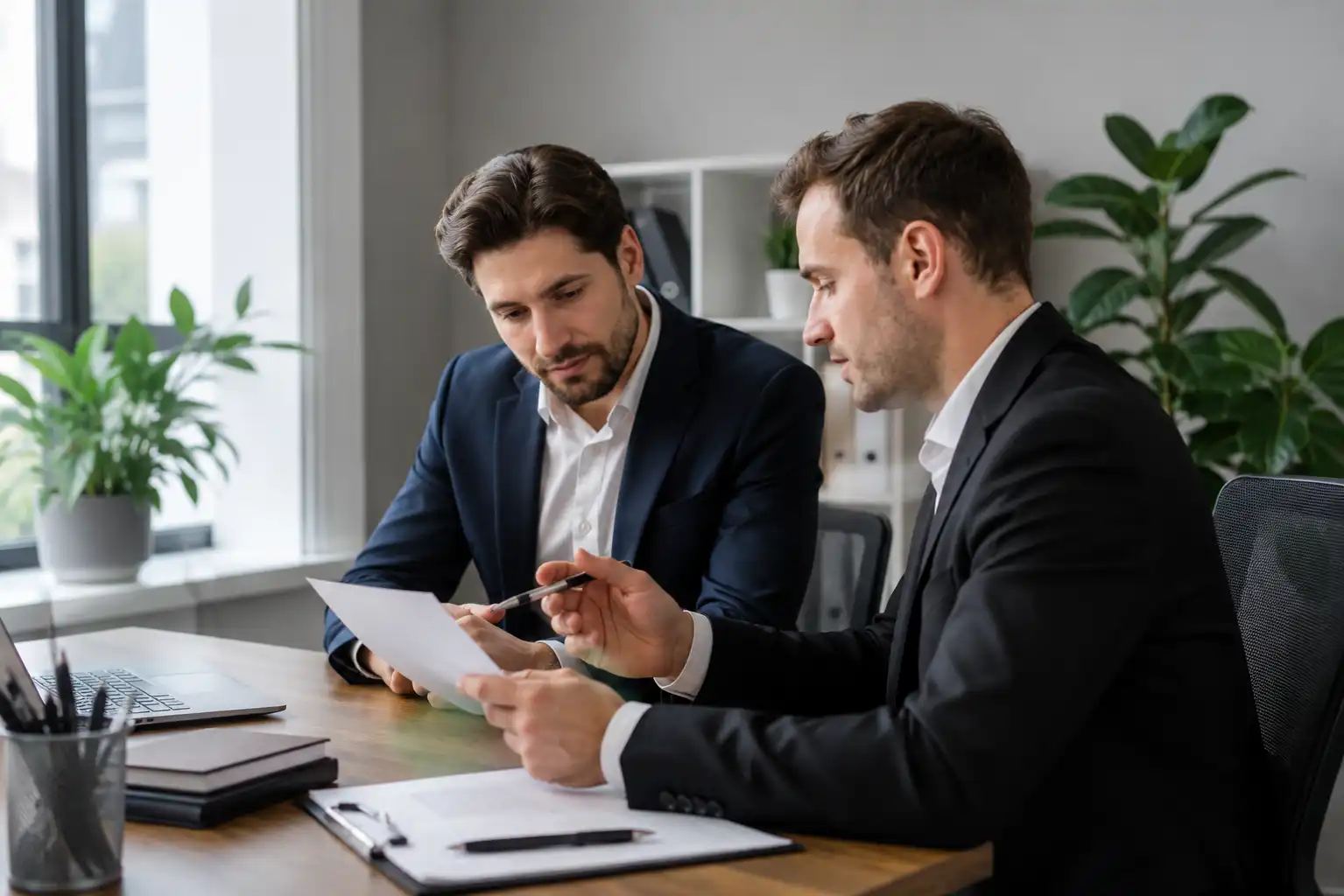 Probate property purchase — executor and buyer discussing bridging loan terms with solicitor