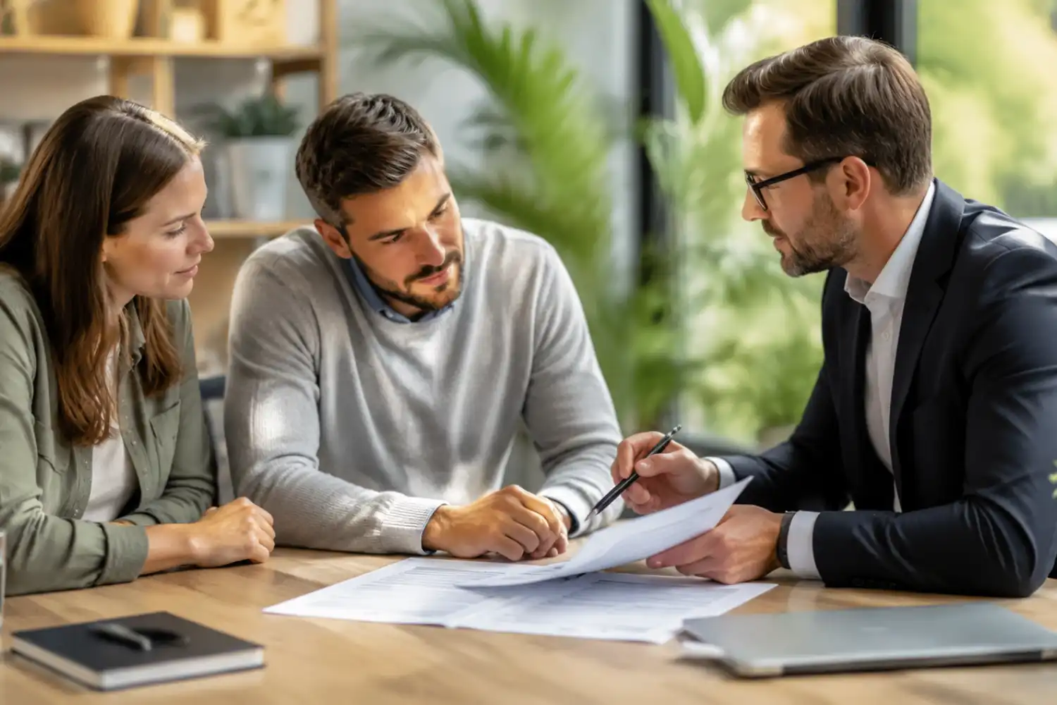 bridging loan extension meeting between borrower and lender reviewing agreement