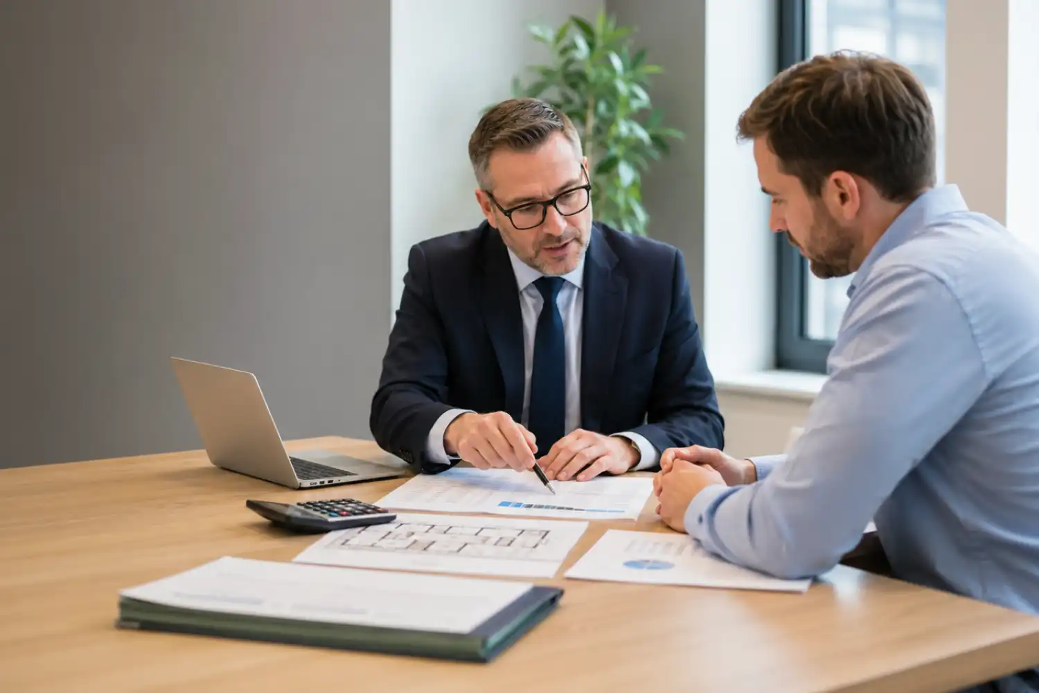 bridging loan solicitor discussing repayment plan with client