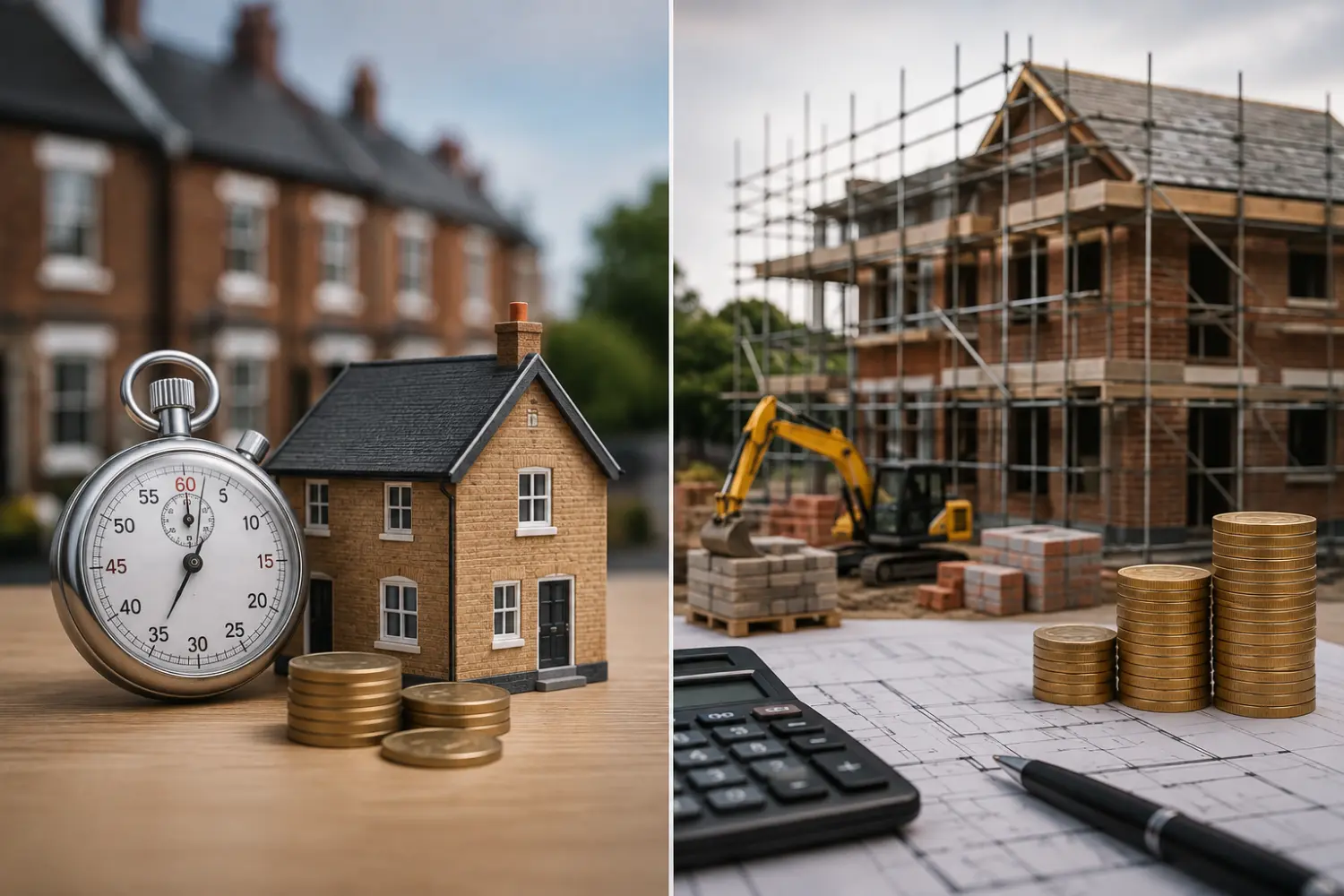 Bridging loan vs development finance comparison for a UK property project